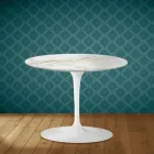 Eero Saarinen Tulip Coffee Table H 41 in Polished Ceramic Made in Italy - Scarlet Viadurini