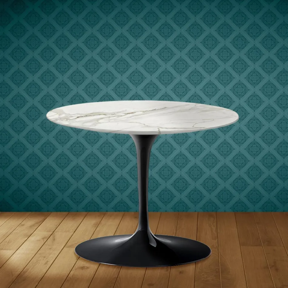 Eero Saarinen Tulip Coffee Table H 41 in Polished Ceramic Made in Italy - Scarlet Viadurini