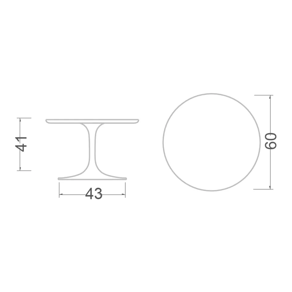 Eero Saarinen Tulip Coffee Table H 41 in Marmorio Ceramic Made in Italy - Scarlet Viadurini
