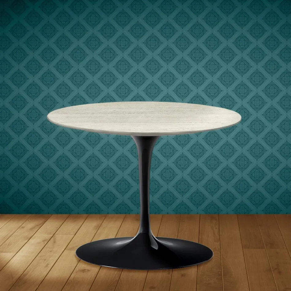 Eero Saarinen Tulip Coffee Table H 41 in Marmorio Ceramic Made in Italy - Scarlet Viadurini