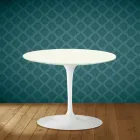 Eero Saarinen Tulip Coffee Table H 41 in Moonè Ceramic Made in Italy - Scarlet Viadurini