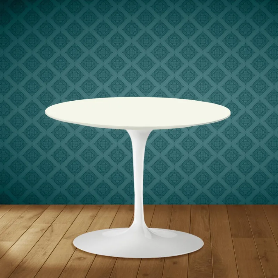 Eero Saarinen Tulip Coffee Table H 41 in Moonè Ceramic Made in Italy - Scarlet Viadurini