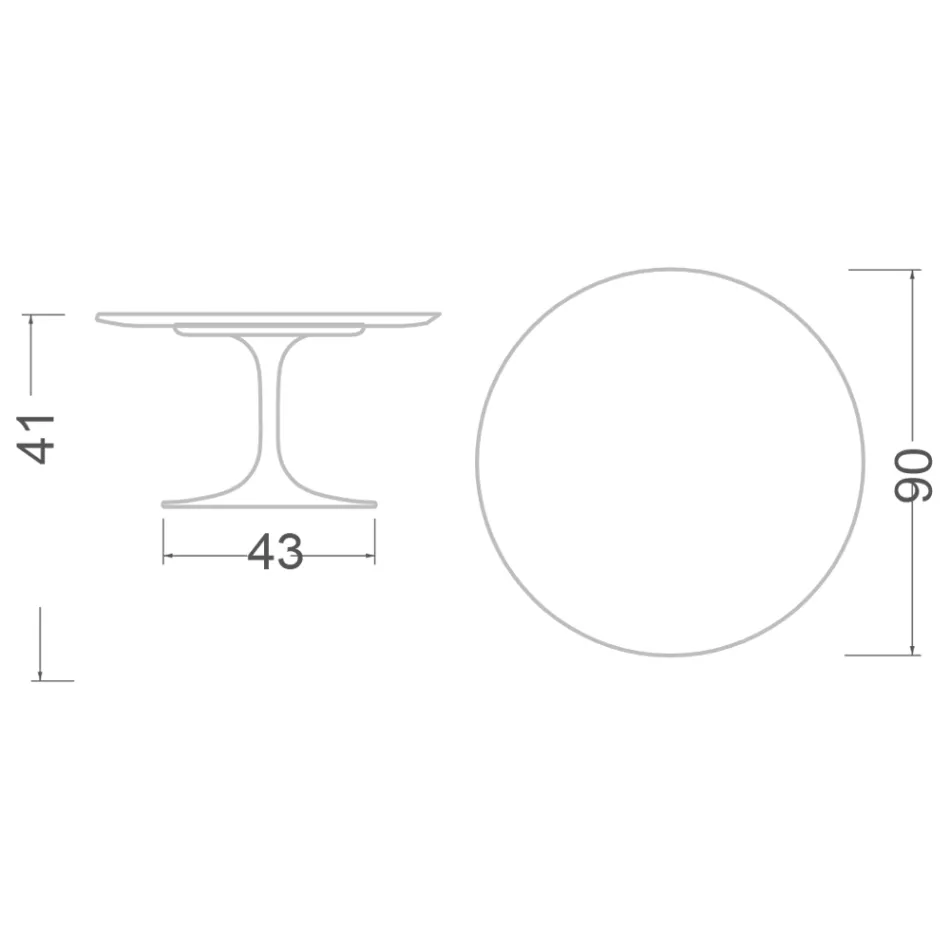 Eero Saarinen Tulip Coffee Table H 41 in Moonè Ceramic Made in Italy - Scarlet Viadurini