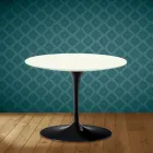 Eero Saarinen Tulip Coffee Table H 41 in Moonè Ceramic Made in Italy - Scarlet Viadurini