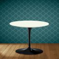 Eero Saarinen Tulip Coffee Table H 41 in Moonè Ceramic Made in Italy - Scarlet