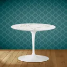 Tulip Coffee Table Eero Saarinen H 41 in Morpheus Ceramic Made in Italy - Scarlet Viadurini