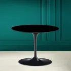 Tulip Coffee Table Eero Saarinen H 41 in Absolute Black Ceramic Made in Italy - Scarlet Viadurini