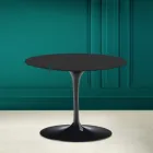 Tulip Coffee Table Eero Saarinen H 41 in Noir Soft Ceramic Made in Italy - Scarlet Viadurini
