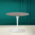 Tulip Coffee Table Eero Saarinen H 41 in Grey Stone Ceramic Made in Italy - Scarlet Viadurini