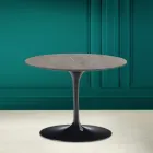 Tulip Coffee Table Eero Saarinen H 41 in Grey Stone Ceramic Made in Italy - Scarlet Viadurini