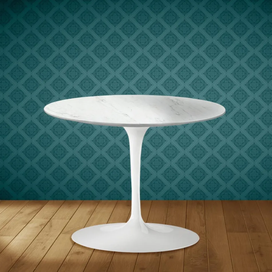 Eero Saarinen Tulip Coffee Table H 41 in Salina Ceramic Made in Italy - Scarlet Viadurini