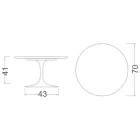 Eero Saarinen Tulip Coffee Table H 41 in Salina Ceramic Made in Italy - Scarlet Viadurini