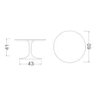Eero Saarinen Tulip Coffee Table H 41 in Somnia Ceramic Made in Italy - Scarlet Viadurini