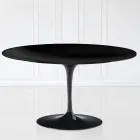 Tulip Coffee Table Eero Saarinen H 41 Oval with Black Liquid Laminate - Scarlet Top Viadurini
