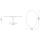 Eero Saarinen H 41 Oval Tulip Coffee Table with Arabescato Marble Top Made in Italy - Scarlet Viadurini