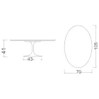 Eero Saarinen H 41 Oval Tulip Coffee Table in Diamond Cream Ceramic Made in Italy - Scarlet Viadurini