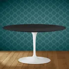 Eero Saarinen Tulip Coffee Table H 41 Oval in Domoos Ceramic Made in Italy - Scarlet Viadurini