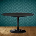 Eero Saarinen Tulip Coffee Table H 41 Oval in Domoos Ceramic Made in Italy - Scarlet Viadurini