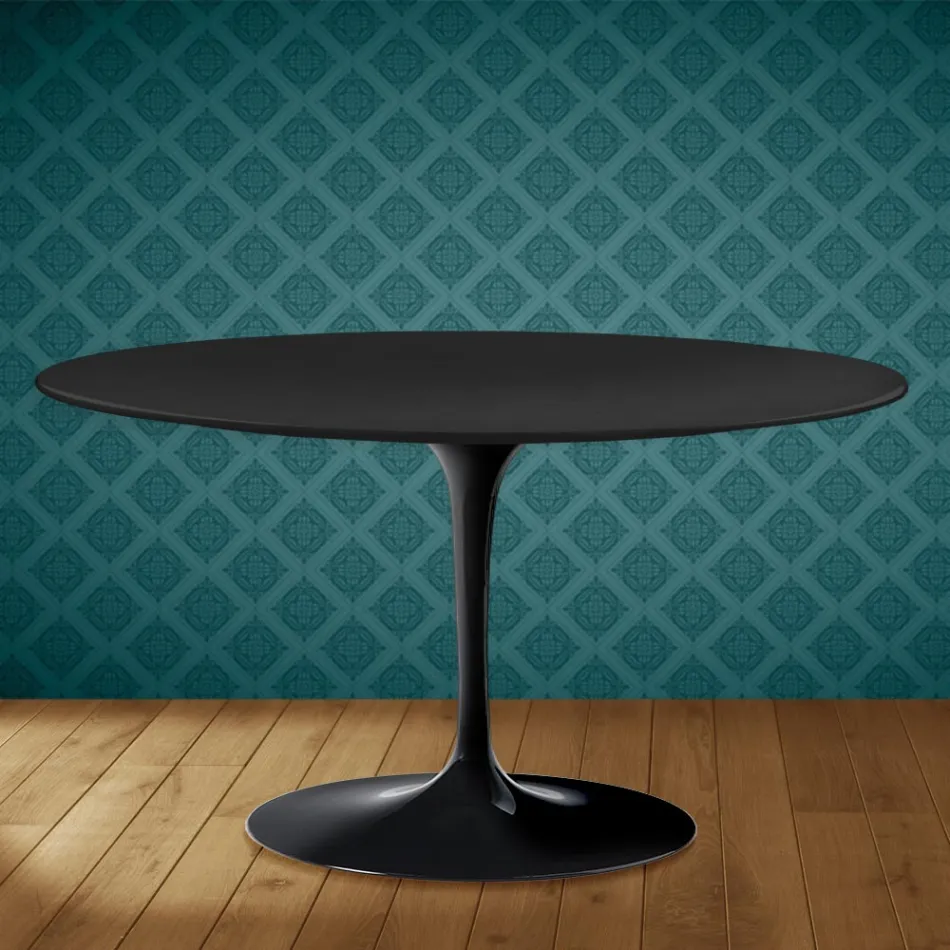Eero Saarinen Tulip Coffee Table H 41 Oval in Domoos Ceramic Made in Italy - Scarlet Viadurini