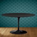 Eero Saarinen Tulip Coffee Table H 41 Oval in Domoos Ceramic Made in Italy - Scarlet