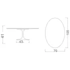 Eero Saarinen H 41 Oval Tulip Coffee Table in Moonè Ceramic Made in Italy - Scarlet Viadurini