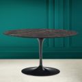 Tulip Eero Saarinen H 41 Oval Coffee Table in Noir Desire Ceramic Made in Italy - Scarlet