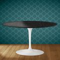 Eero Saarinen H 41 Oval Tulip Coffee Table in Somnia Ceramic Made in Italy - Scarlet