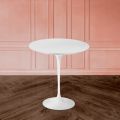 Tulip Eero Saarinen H 52 Coffee Table in White Liquid Laminate Made in Italy - Scarlet