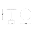 Eero Saarinen Tulip Coffee Table H 52 in Carrara Statuarietto Marble Made in Italy - Scarlet Viadurini