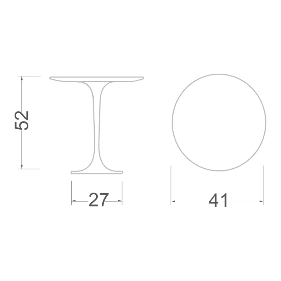 Tulip Coffee Table Eero Saarinen H 52 Round in Arabescato Marble Made in Italy - Scarlet Viadurini