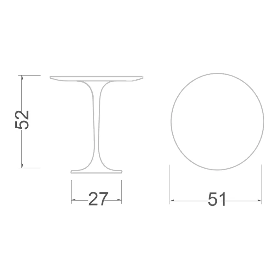 Tulip Coffee Table Eero Saarinen H 52 Round in Green Alpi Marble Made in Italy - Scarlet Viadurini