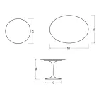 Saarinen Tulip Coffee Table H 39 cm in Glossy White Florim Ceramic - Scarlet Viadurini