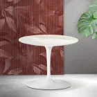 Saarinen Tulip Coffee Table H 39 cm in Florim Calacatta Gold Matt Ceramic - Scarlet Viadurini