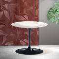Saarinen Tulip Coffee Table H 39 cm in Florim Statuario Matte Ceramic - Scarlet