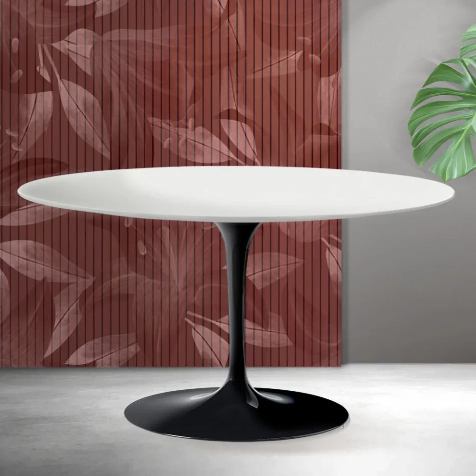 Saarinen Tulip Coffee Table H 41 cm in Matte White Florim Ceramic - Scarlet Viadurini