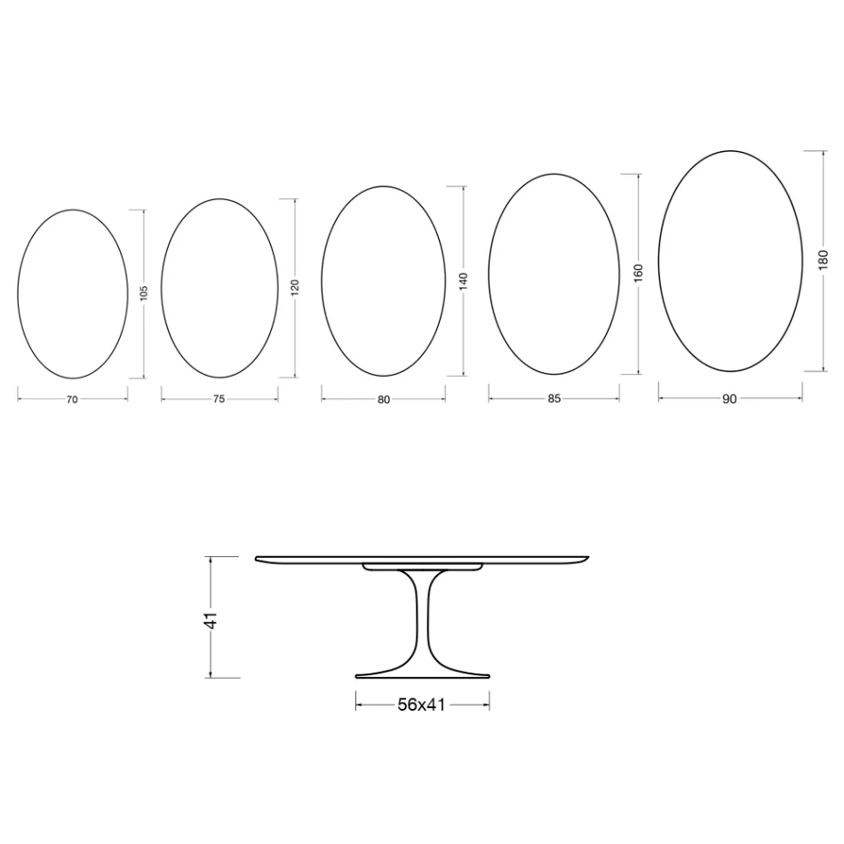 Saarinen Tulip Coffee Table H 41 cm in Glossy Statuario Florim Ceramic - Scarlet Viadurini