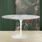 Tulip Saarinen Coffee Table H 41 with Arabescato Marble Top Made in Italy Viadurini