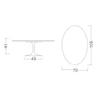 Tulip Saarinen Coffee Table H 41 with Oval Top in Black Liquid Laminate Made in Italy - Scarlet Viadurini