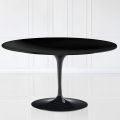 Tulip Saarinen Coffee Table H 41 with Oval Top in Black Liquid Laminate Made in Italy - Scarlet