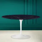 Tulip Saarinen H 41 Oval Coffee Table with Noir Laurent Ceramic Top Viadurini