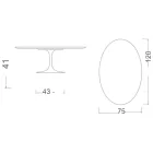 Tulip Saarinen H 41 Oval Coffee Table with Noir Laurent Ceramic Top Viadurini
