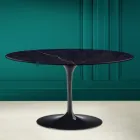 Tulip Saarinen H 41 Oval Coffee Table with Noir Laurent Ceramic Top Viadurini