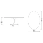 Tulip Saarinen H 41 Oval Coffee Table in Absolute White Ceramic Made in Italy - Scarlet Viadurini