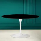 Tulip Saarinen H 41 Oval Coffee Table in Absolute Black Ceramic Made in Italy - Scarlet Viadurini