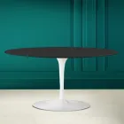 Tulip Saarinen H 41 Oval Coffee Table in Noir Soft Ceramic Made in Italy - Scarlet Viadurini