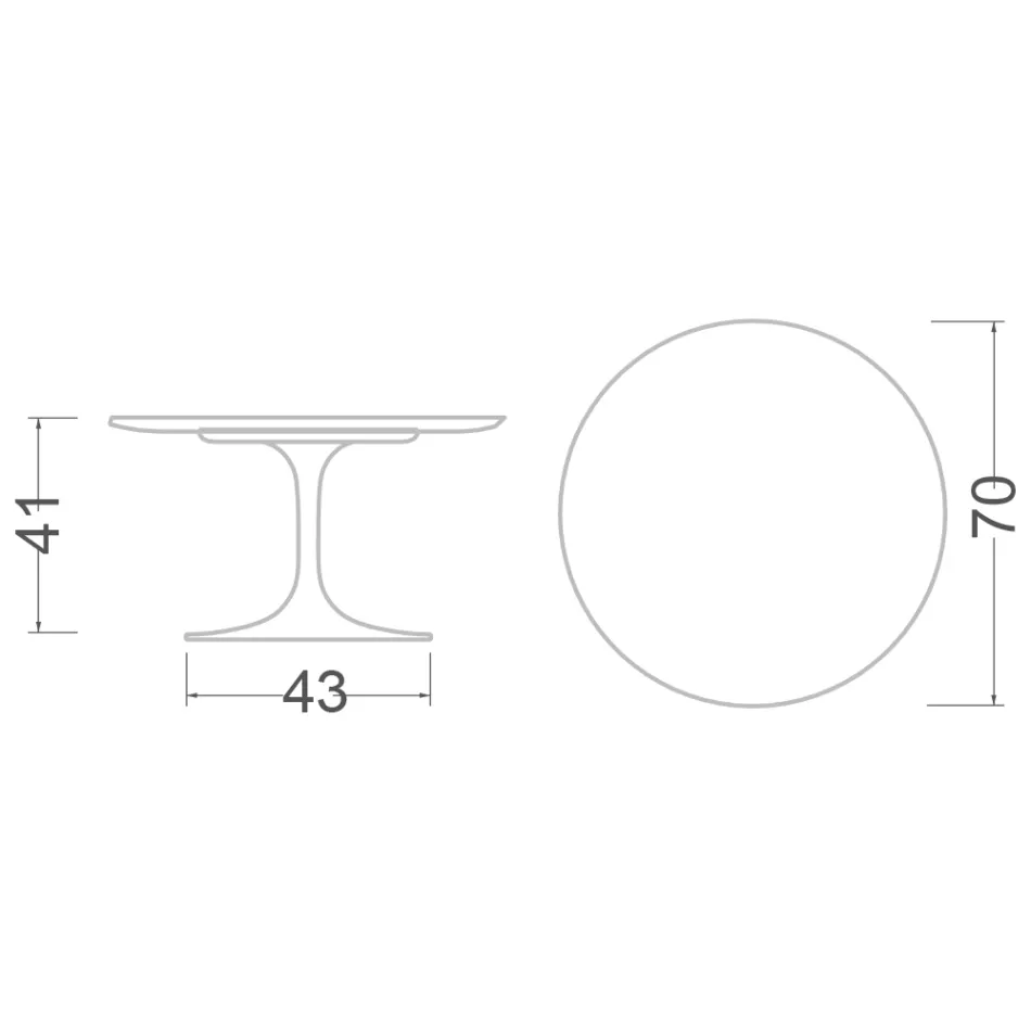 Tulip Saarinen H 41 Round Coffee Table with Arabescato Marble Top Made in Italy - Scarlet Viadurini