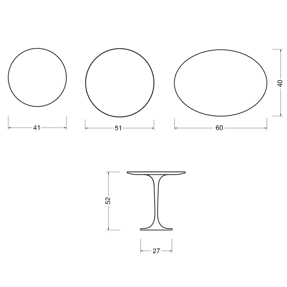 Saarinen Tulip Coffee Table H 52 cm in Matte White Florim Ceramic - Scarlet Viadurini