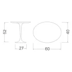 Tulip Saarinen Coffee Table H 52 with Oval Top in Black Liquid Laminate Made in Italy - Scarlet Viadurini