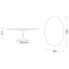 Saarinen Tulip Coffee Table, Oval, H 41 cm, Glossy Ceramic, Made in Italy - Scarlet Viadurini