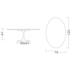 Saarinen Tulip Coffee Table, Oval, H 41 cm, Moonè Ceramic, Made in Italy - Scarlet Viadurini